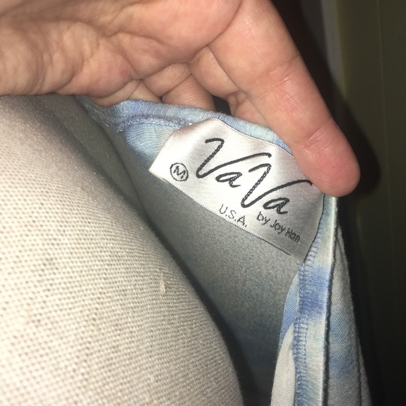 Sky Blue & White Tie Dye Mini. Dress with fringe. - Picture 4 of 4